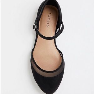 Torrid Black suede and mesh wide width flats